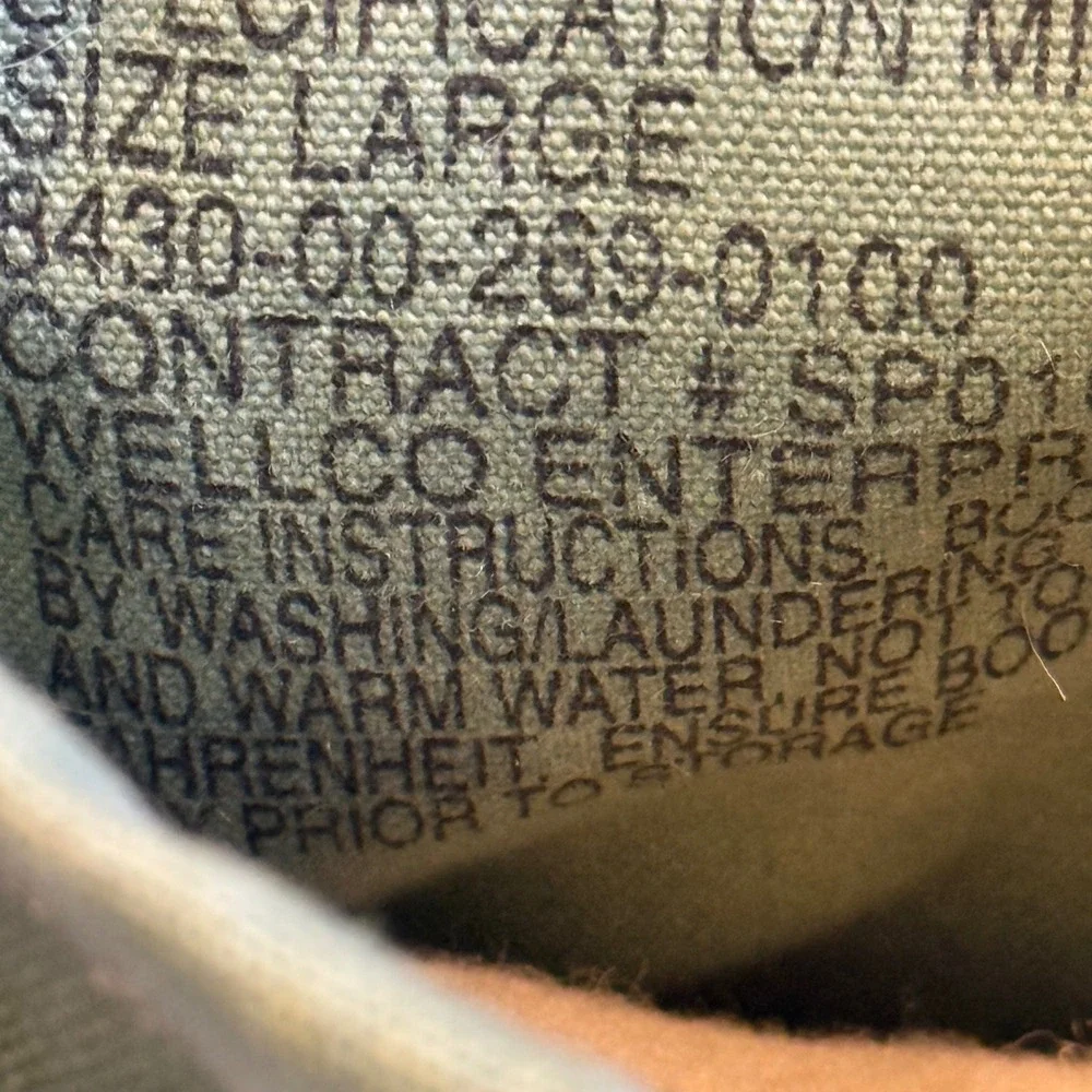Wellco N-1B Extreme Cold Weather Boots Sage Green Canvas Mukluks MIL-B-6362F